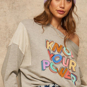 Heather Grey A French Terry Knit Graphic Sweatshirt