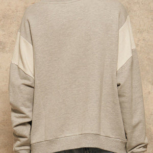 Heather Grey A French Terry Knit Graphic Sweatshirt