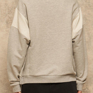 Heather Grey A French Terry Knit Graphic Sweatshirt