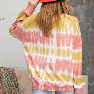 Ombre Dye Terry Knit Banded Bottom Pullover