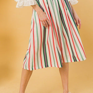 A Woven Midi Skirt