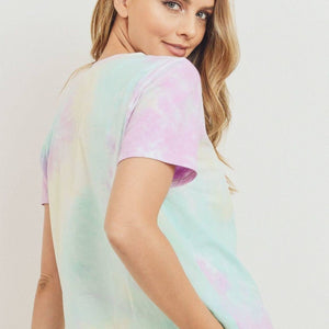 Tie Dyed Round Neck Short Sleeve Tee