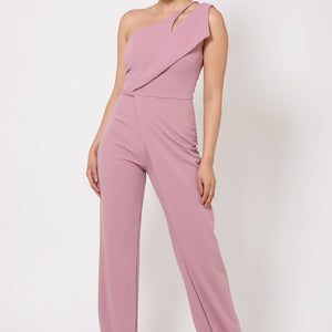 One Shoulder Jumpsuit - Chic Flared Design & Comfortable Fit