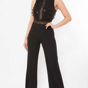 Crochet Lace Combined Bodice Jumpsuit