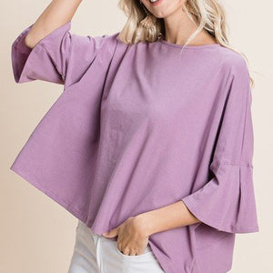 Solid Cotton Casual Top