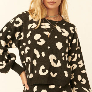 Leopard Print Pullover Sweater