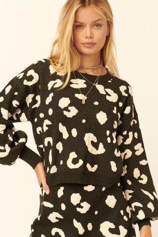 Leopard Print Pullover Sweater