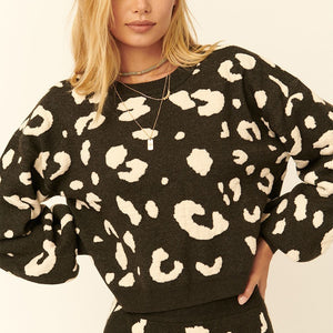 Leopard Print Pullover Sweater