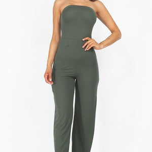 Solid Strapless Jumpsuit