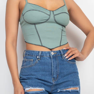 Bustier Sleeveless Ribbed Top