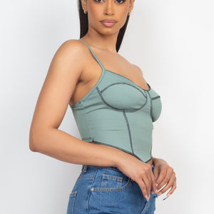 Bustier Sleeveless Ribbed Top