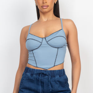 Bustier Sleeveless Ribbed Top