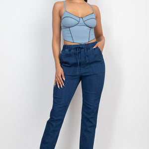 Bustier Sleeveless Ribbed Top