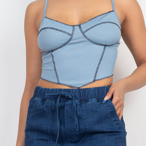 Bustier Sleeveless Ribbed Top