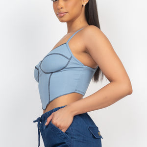 Bustier Sleeveless Ribbed Top