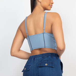 Bustier Sleeveless Ribbed Top