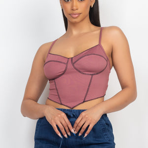 Bustier Sleeveless Ribbed Top