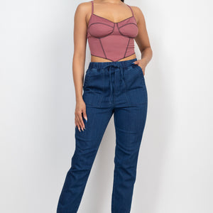 Bustier Sleeveless Ribbed Top