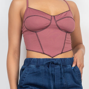 Bustier Sleeveless Ribbed Top