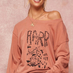 Rose Garment Dyed French Terry Graphic Sweatshirt