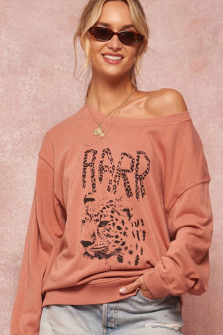 Rose Garment Dyed French Terry Graphic Sweatshirt