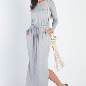 Midi Sleeve Basic Maxi Dress