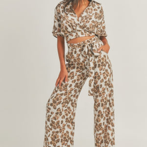 Crop Top Animal Print Set