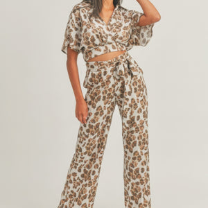 Crop Top Animal Print Set