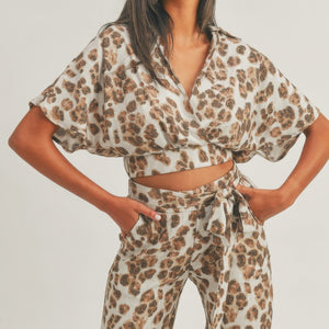 Crop Top Animal Print Set