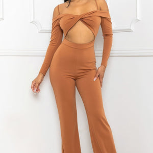 Open Shoulder Cutout Detail Jumpsuit