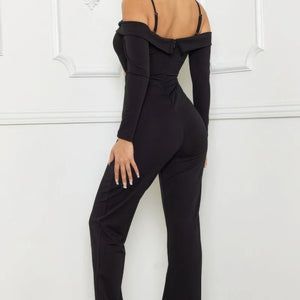 Women Open Shoulder Cutout Detail Jumpsuit