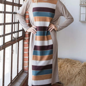 Colorblock Striped Dress