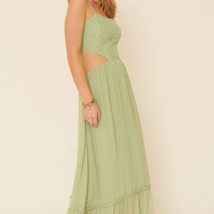 Chiffon Floral Lace Maxi Dress