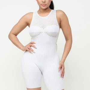 Poinetlle Stitch Romper in White