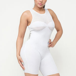 Poinetlle Stitch Romper in White