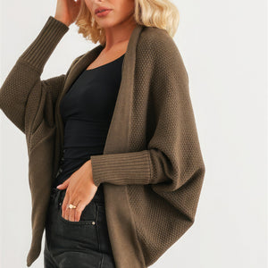 Batwing Sleeve Open Front Cardigan