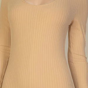 Ribbed Scoop Neck Long Sleeve Jumpsuit