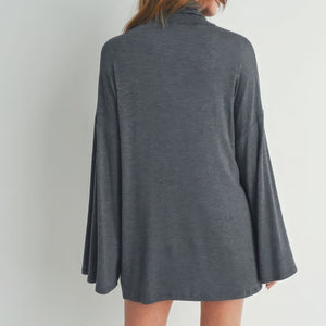 Bell Sleeve Turtle Neck Dress