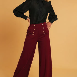 Pomegranate High Waisted Dressy Pants