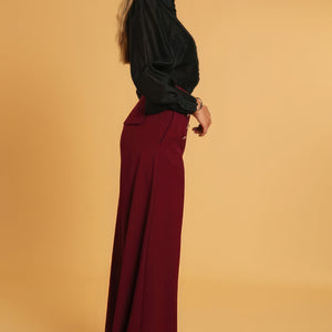 Pomegranate High Waisted Dressy Pants