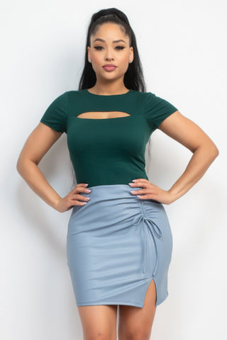 Cut-out Double Layer Top in Hunter Green