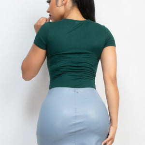 Cut-out Double Layer Top in Hunter Green