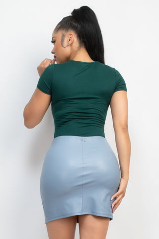 Cut-out Double Layer Top in Hunter Green