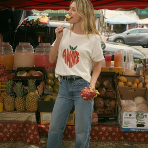 Amore Garment-washed Fruit Graphic Tee