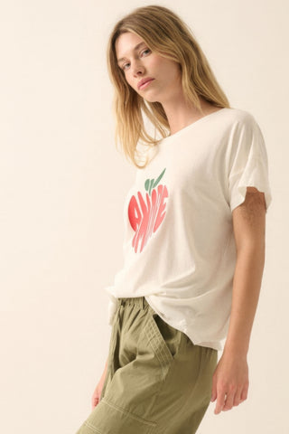 Amore Garment-washed Fruit Graphic Tee