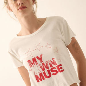 My Own Muse Vintage Wash Cropped Graphic Tee