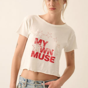 My Own Muse Vintage Wash Cropped Graphic Tee