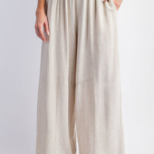 Oatmeal Mineral Washed Linen Pants