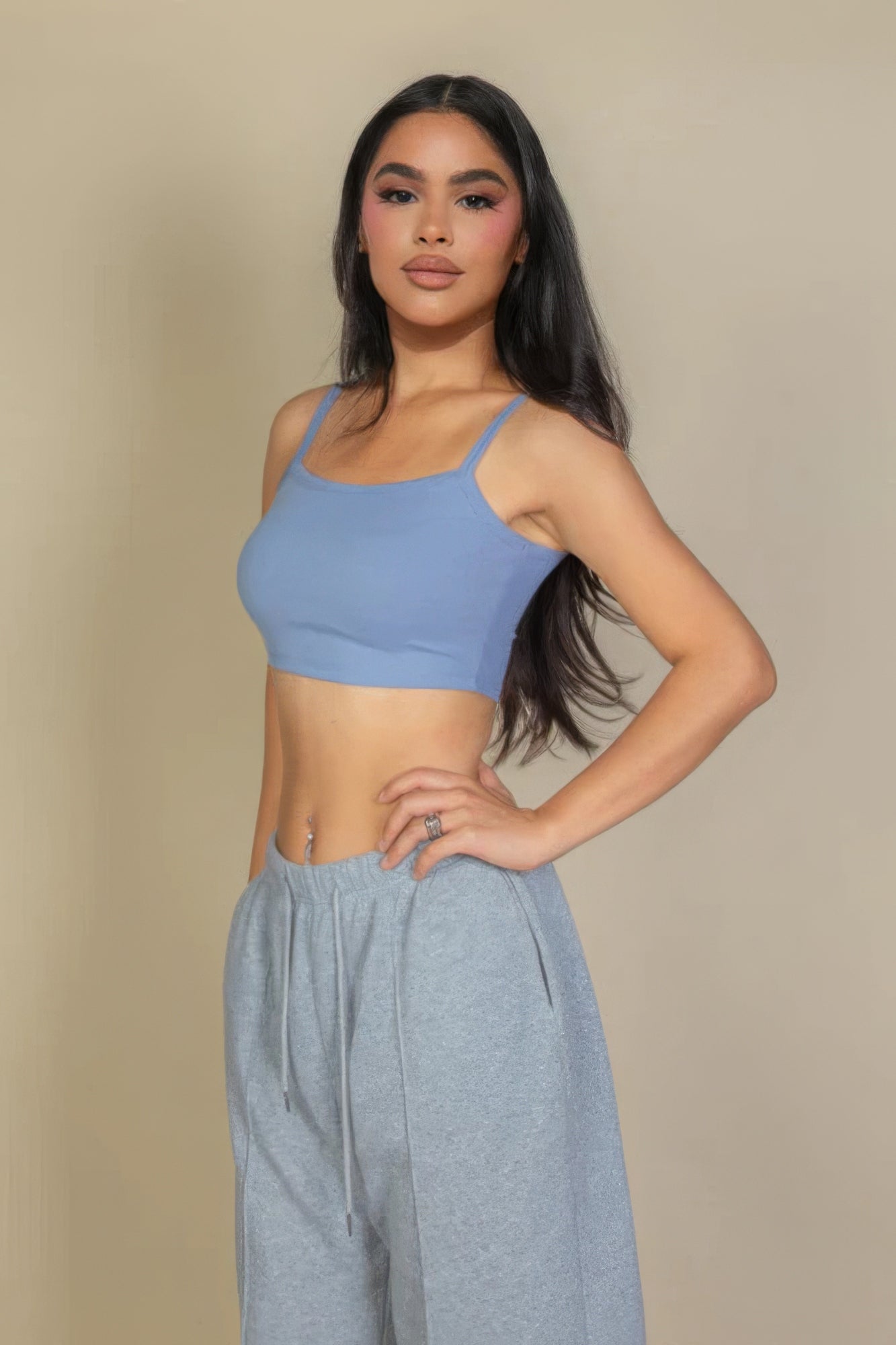 Cloud Ribbed Knit Cami Crop Top