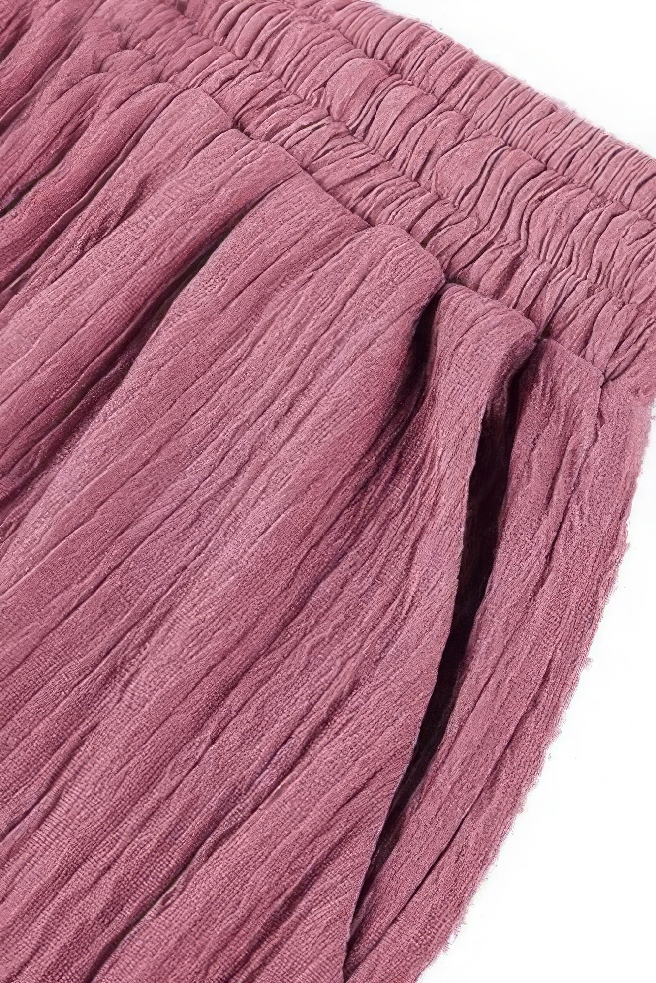 Mauve Textured Wide Leg Palazzo Pants